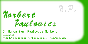 norbert paulovics business card